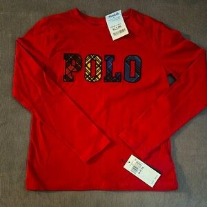 Polo by Ralph Lauren Red Kids Long Sleeve Shirt